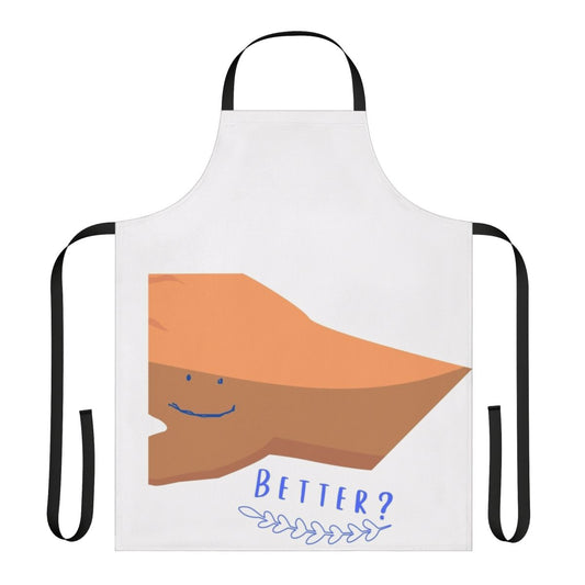 Heartstopper-inspired apron with a smiley hand design