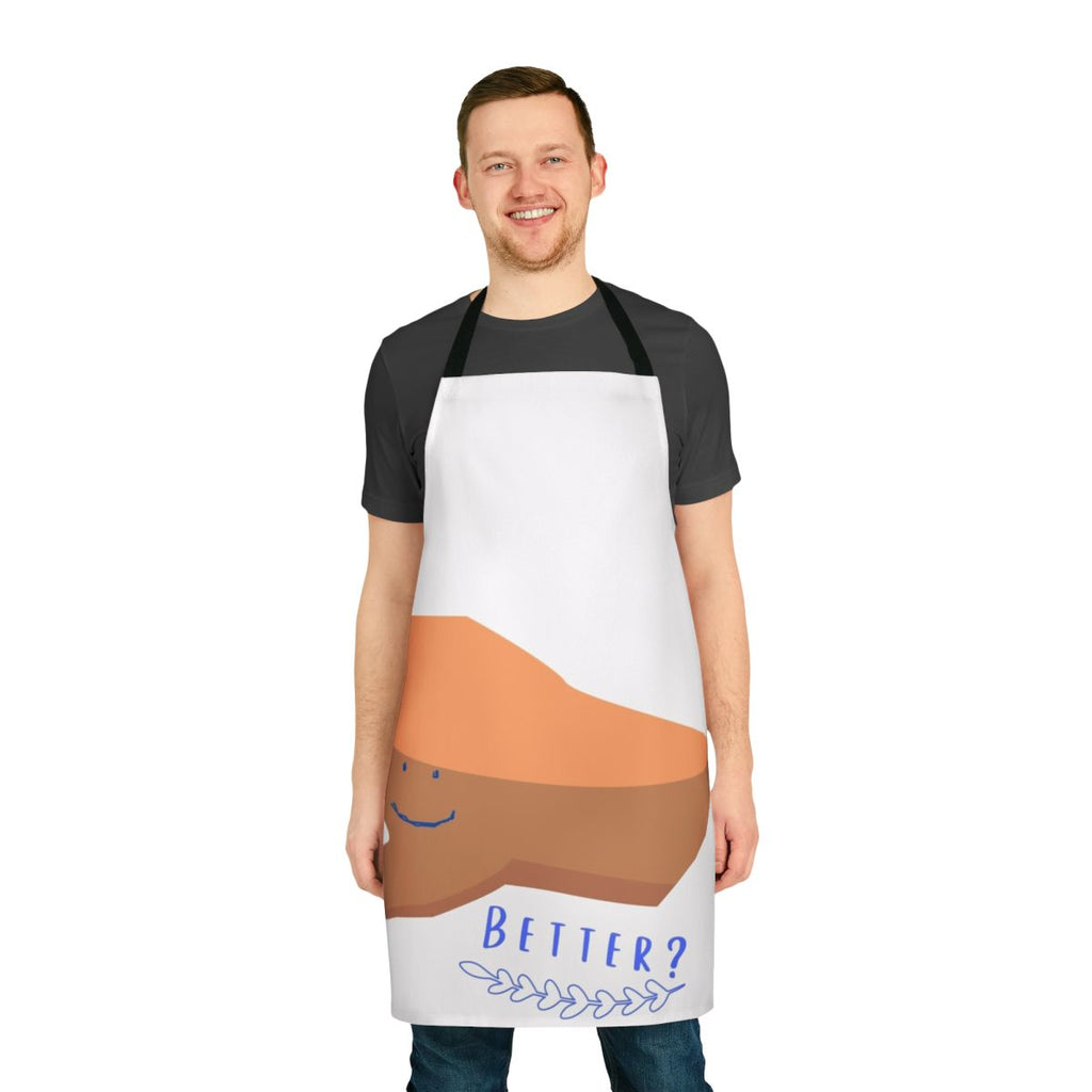 Heartstopper-inspired apron with a smiley hand design