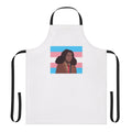 Heartstopper-inspired trans flag apron featuring Elle Argent's iconic look