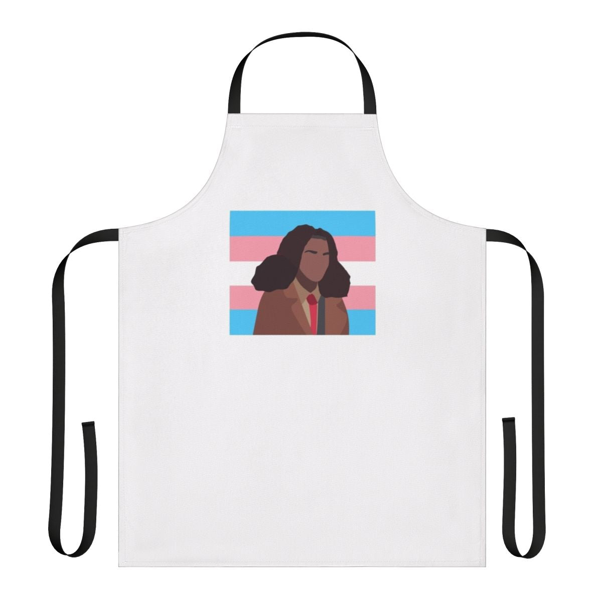 Heartstopper-inspired trans flag apron featuring Elle Argent's iconic look