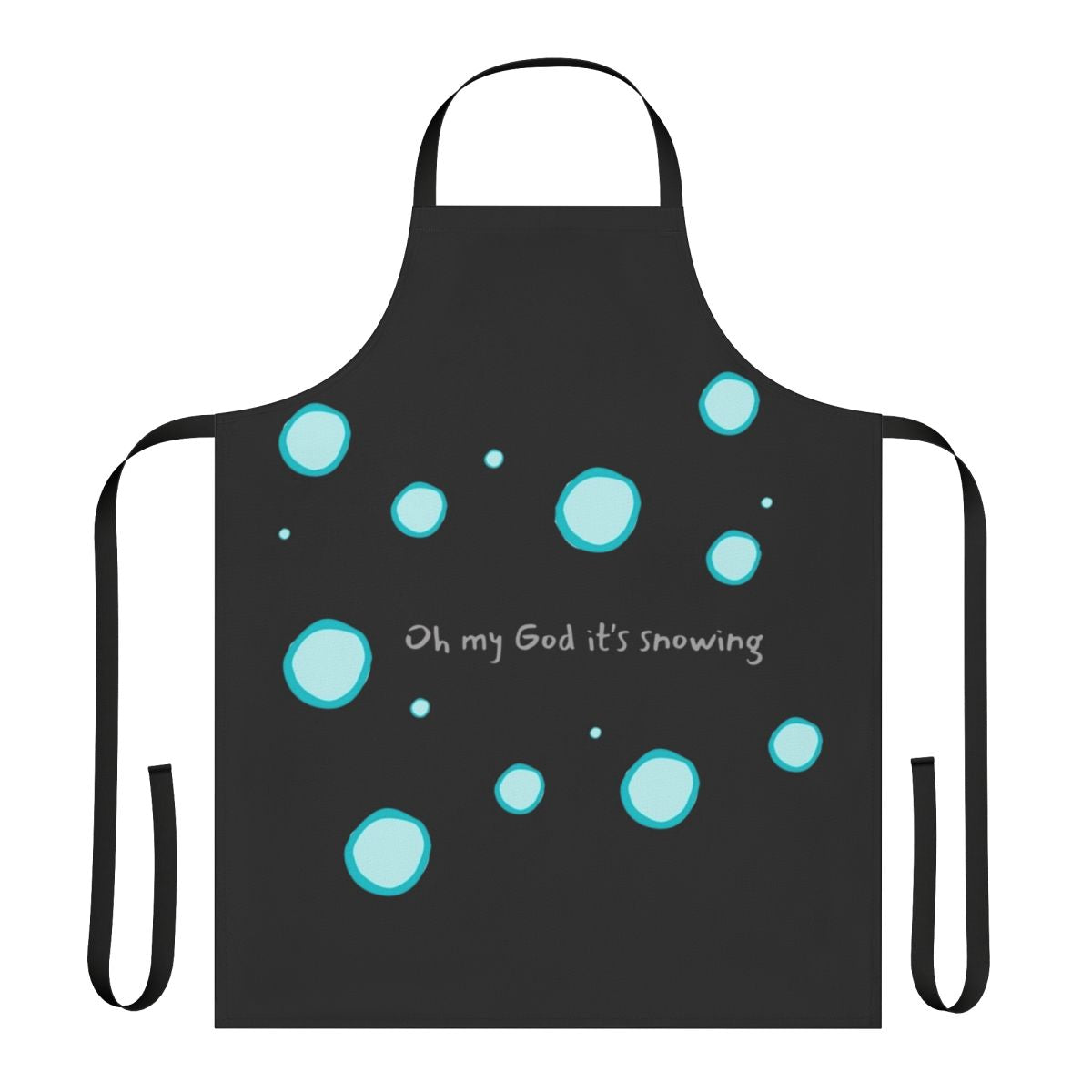 A cozy, winter-themed apron featuring a snowy, leaf design inspired by the hit Netflix series Heartstopper.