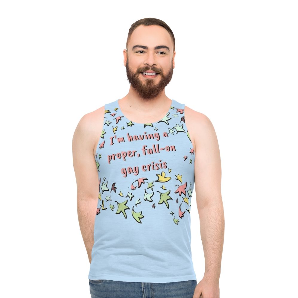 Heartstopper Unisex Tank Top with Leaves Pattern