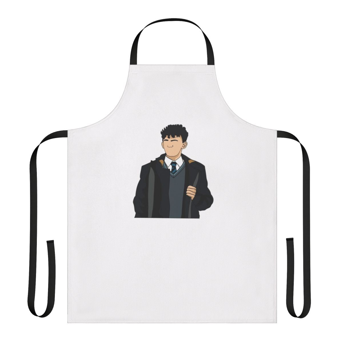 Heartstopper-inspired apron featuring characters Nick and Charlie