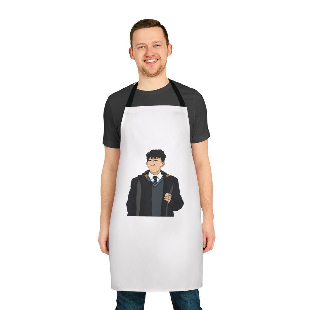 Heartstopper-inspired apron featuring characters Nick and Charlie