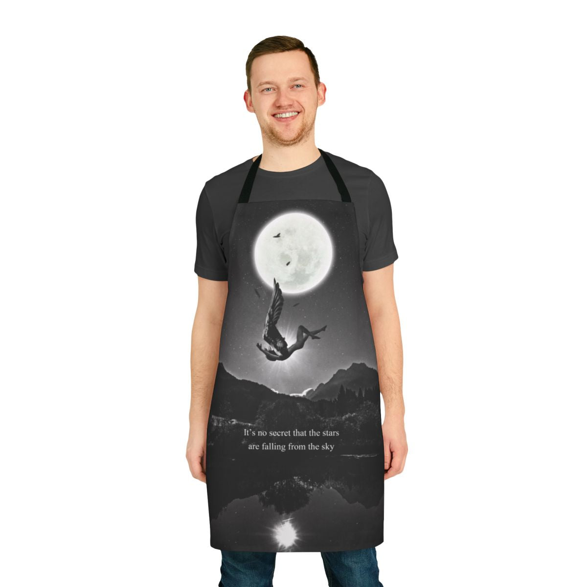 U2 inspired apron featuring a fallen angel design