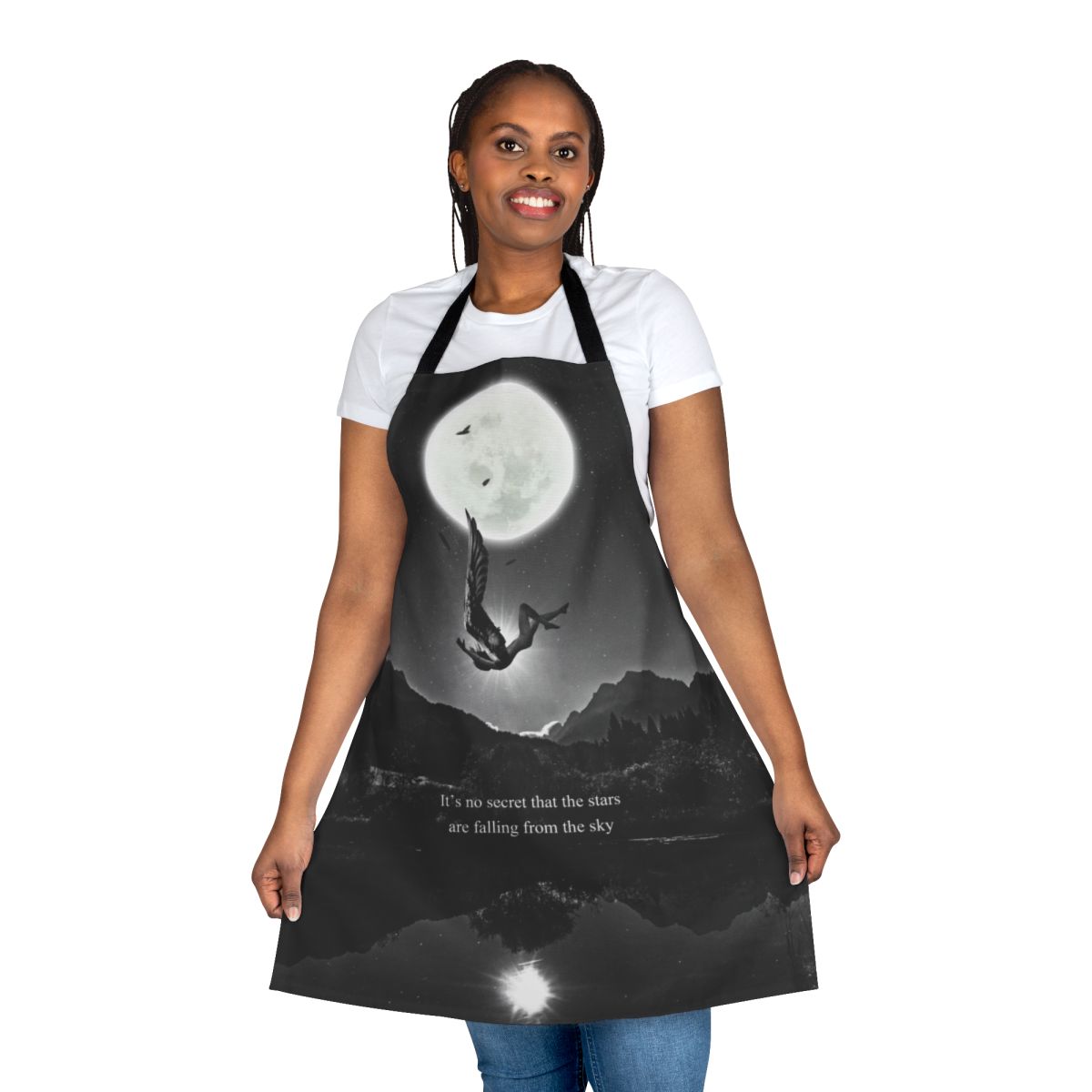U2 inspired apron featuring a fallen angel design