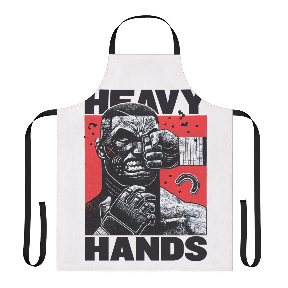 Heavy Hands Graphic Apron featuring a bold, striking design inspired by combat sports