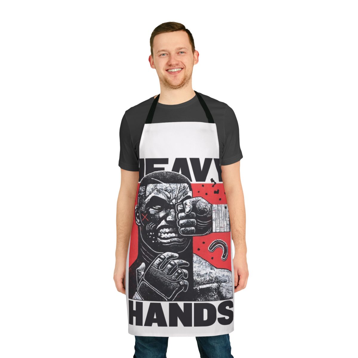 Heavy Hands Graphic Apron featuring a bold, striking design inspired by combat sports
