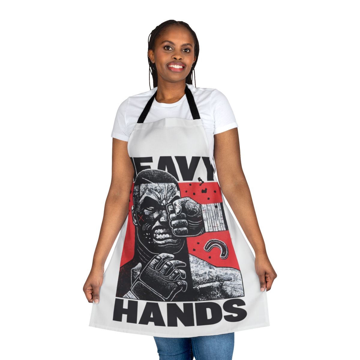 Heavy Hands Graphic Apron featuring a bold, striking design inspired by combat sports