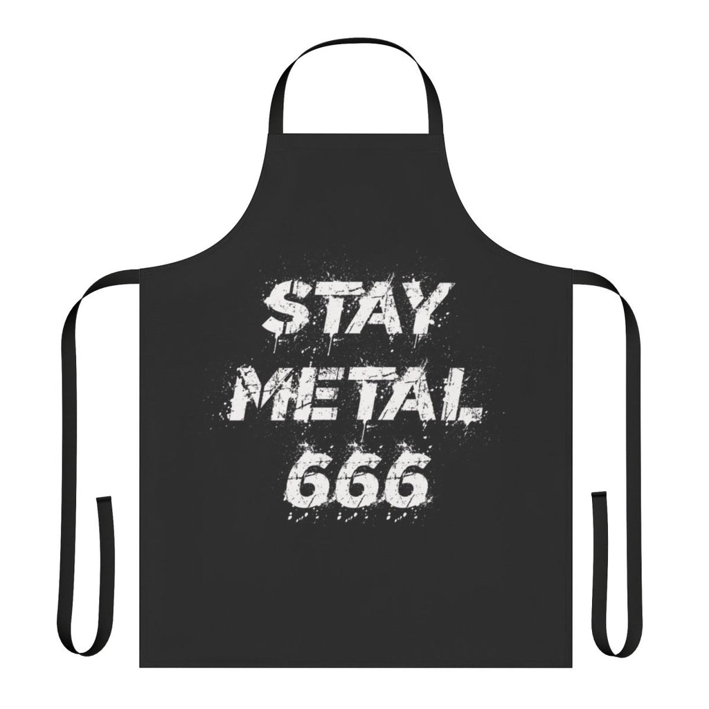 Heavy metal band apron with 666 black death thrash design
