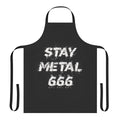 Heavy metal band apron with 666 black death thrash design
