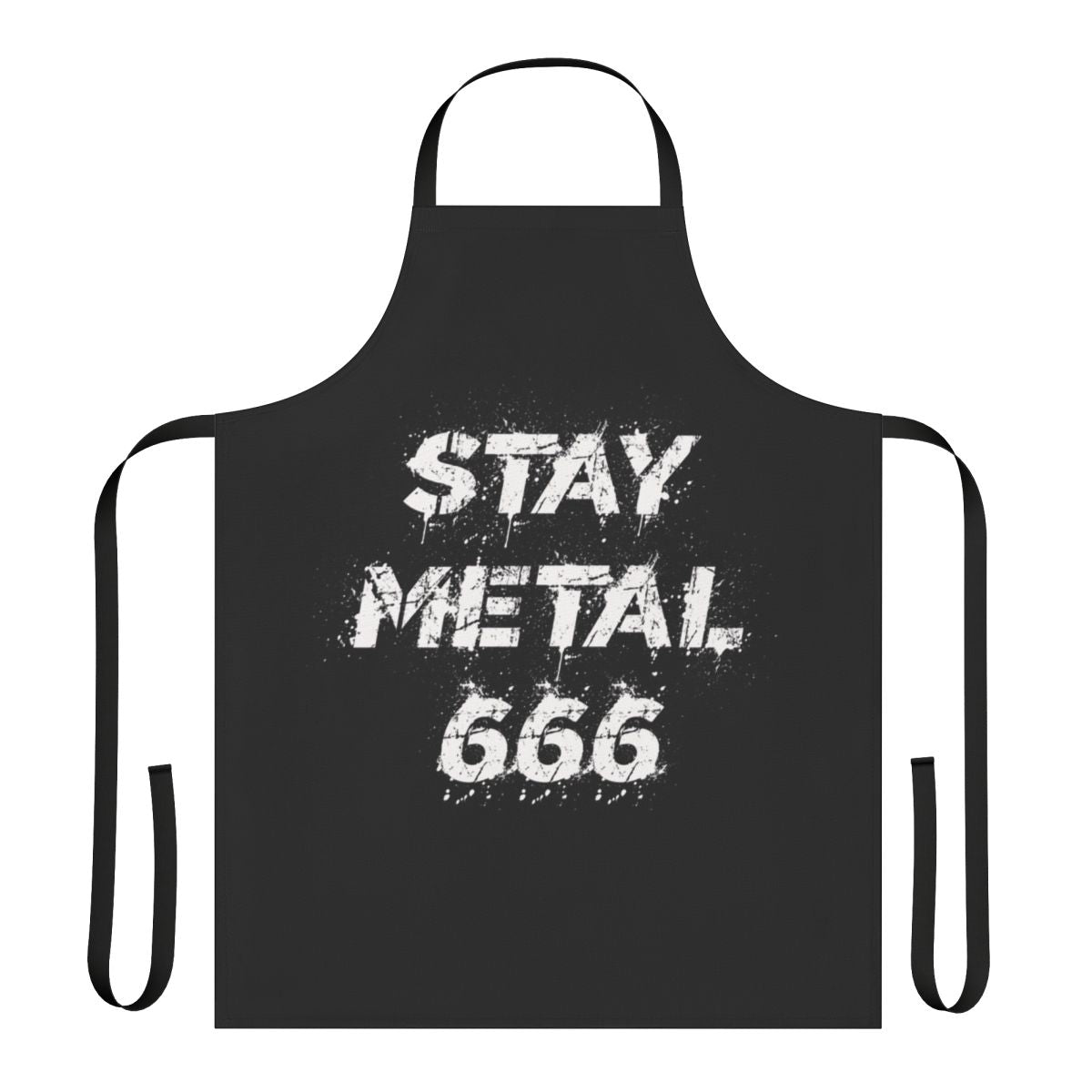 Heavy metal band apron with 666 black death thrash design
