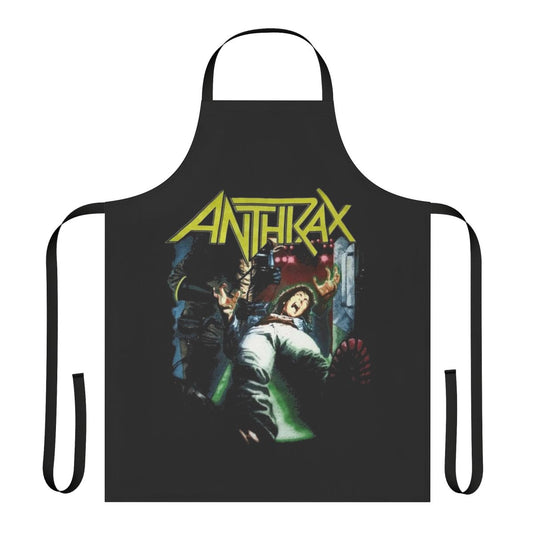 Heavy metal band apron featuring Anthrax logo and band members