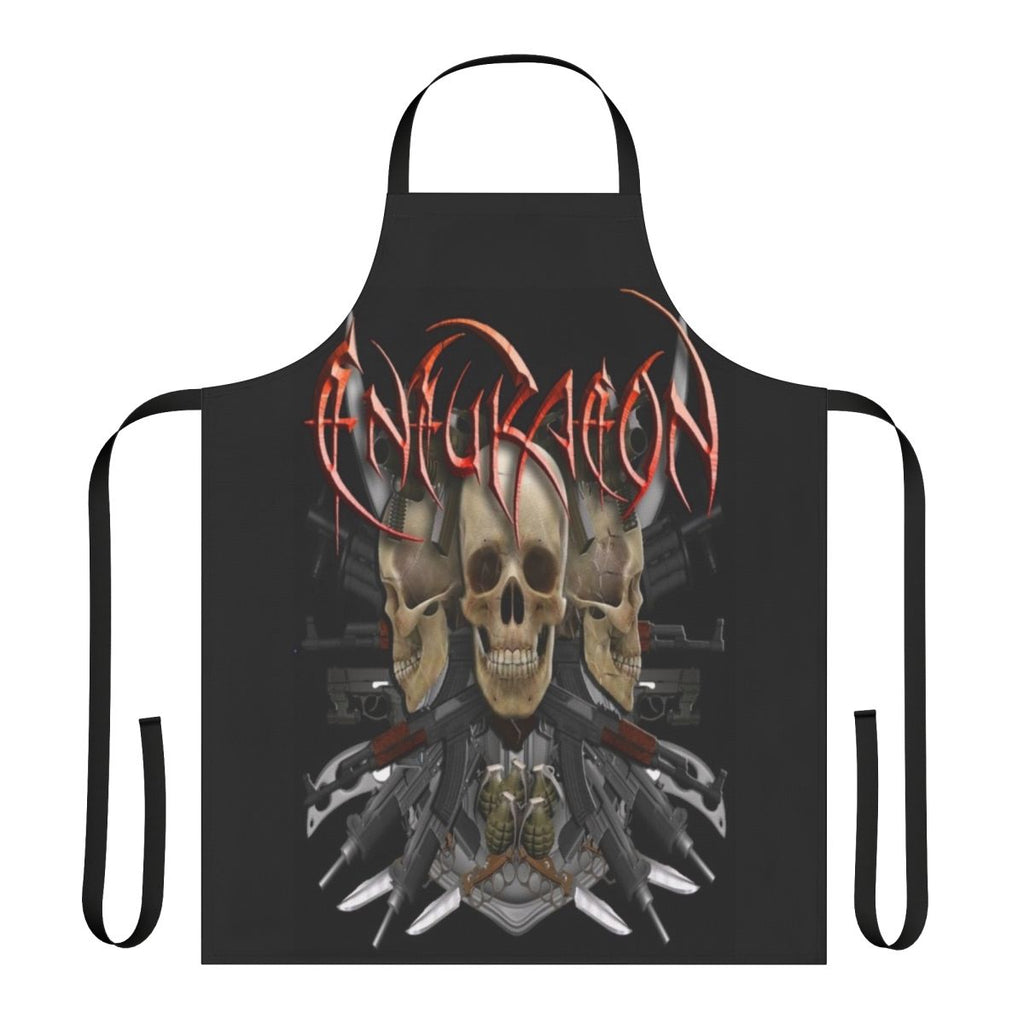 Death metal band art printed on an apron