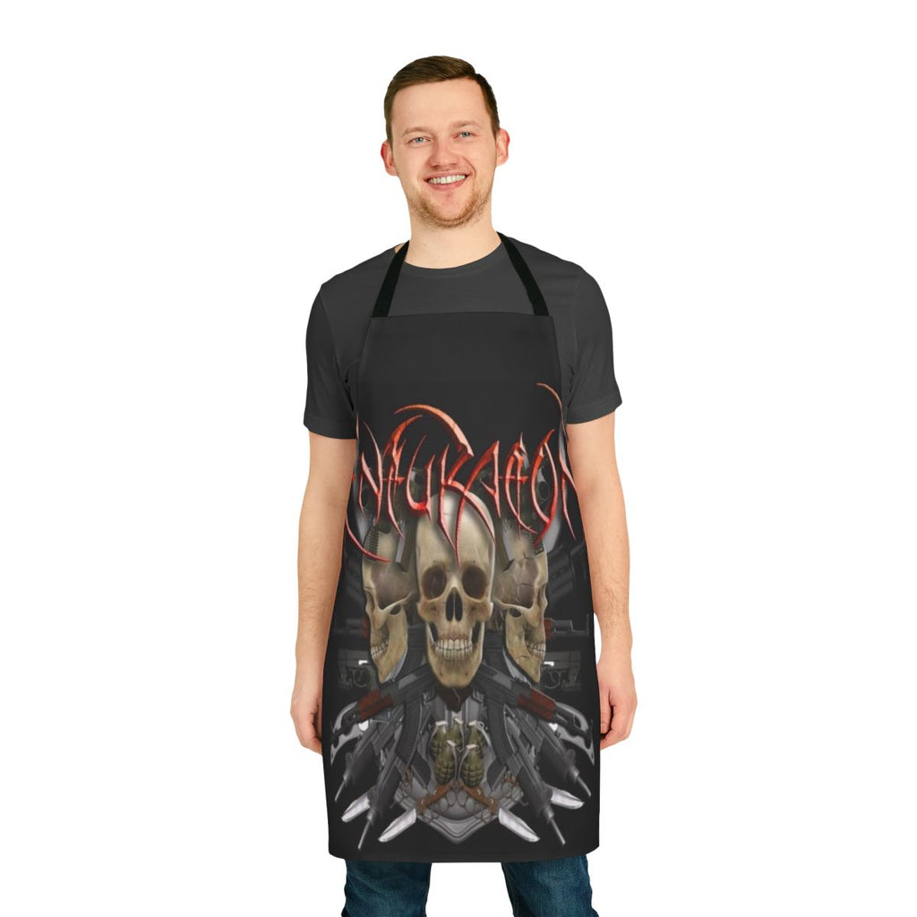 Death metal band art printed on an apron