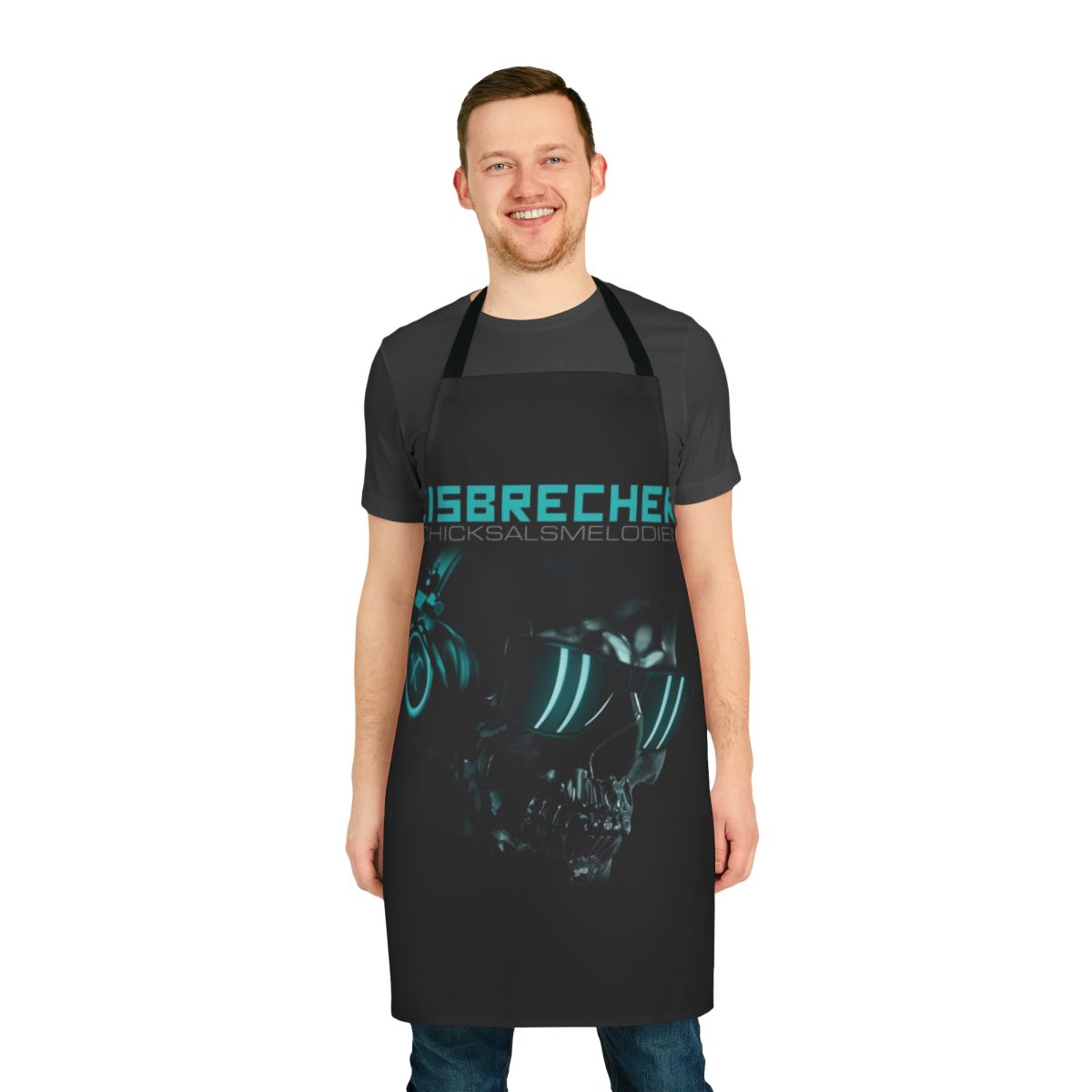 Heavy metal band inspired apron featuring the Eisbrecher band logo