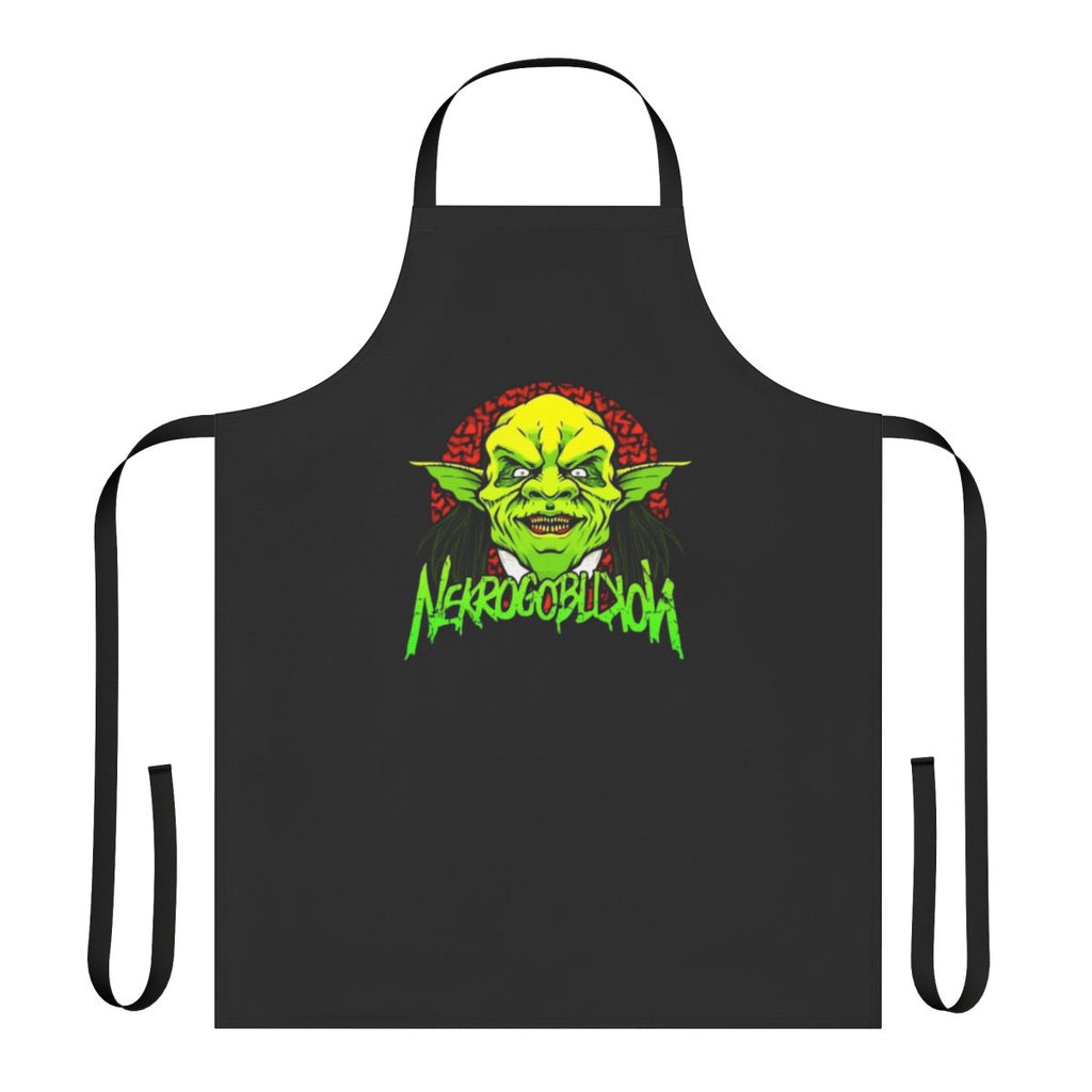 Necrogoblikon inspired cooking apron with a heavy metal design