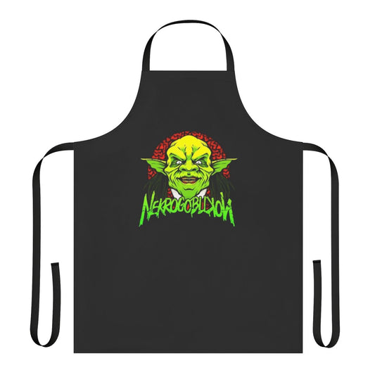 Necrogoblikon inspired cooking apron with a heavy metal design