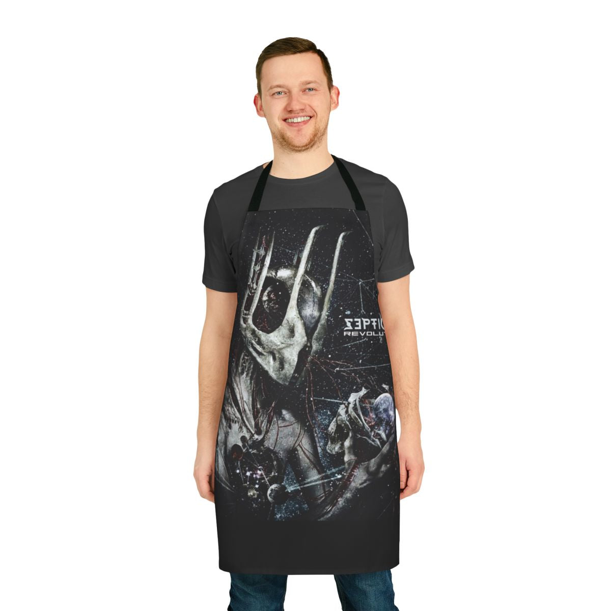 Black and gray apron featuring the logo and name of the heavy metal band Septicflesh