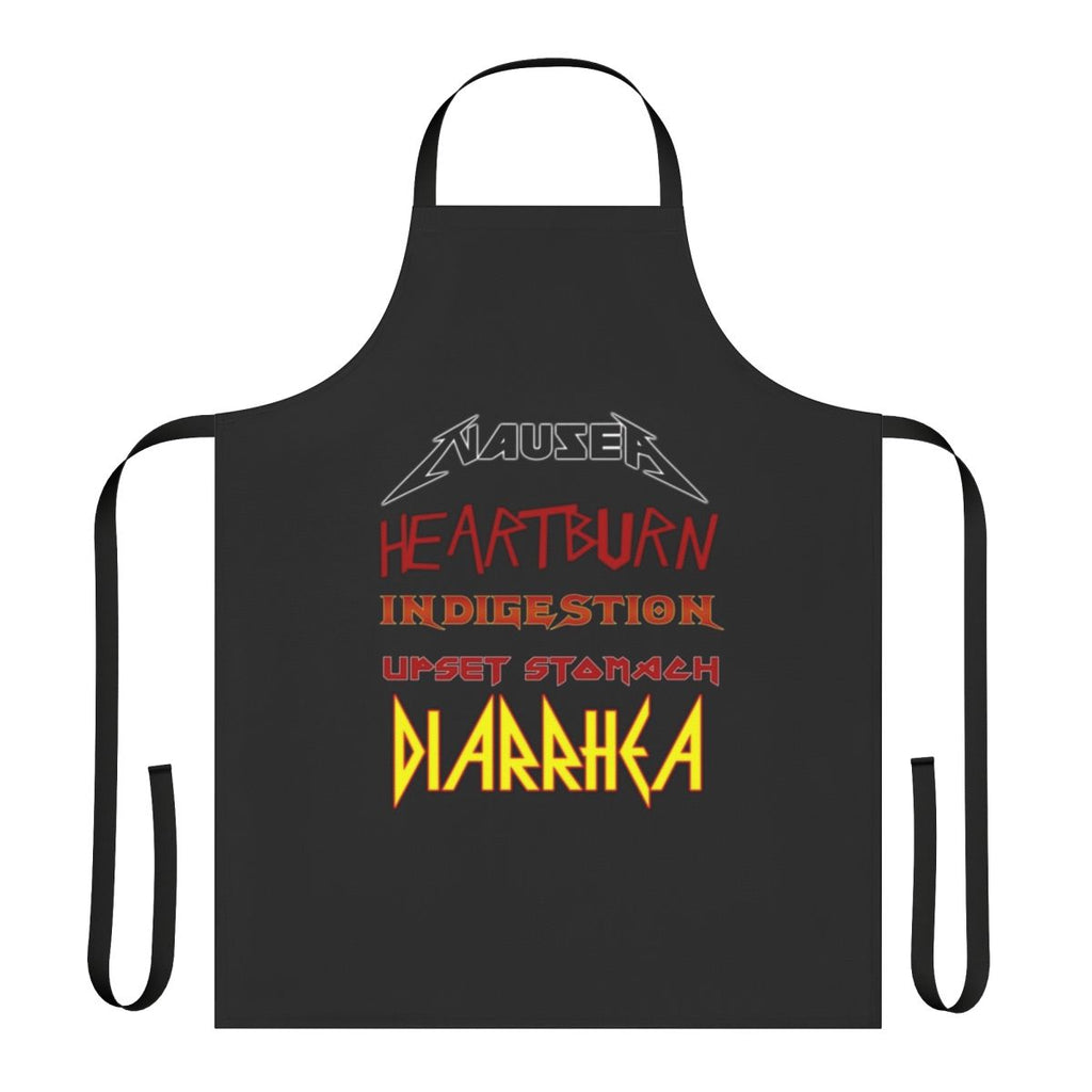Heavy metal inspired apron with a graphic design for metalheads