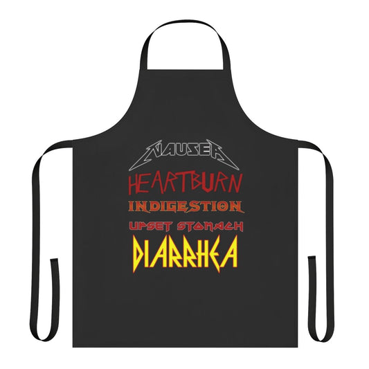 Heavy metal inspired apron with a graphic design for metalheads