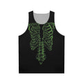 Unisex tank top with a heavy metal skeleton print