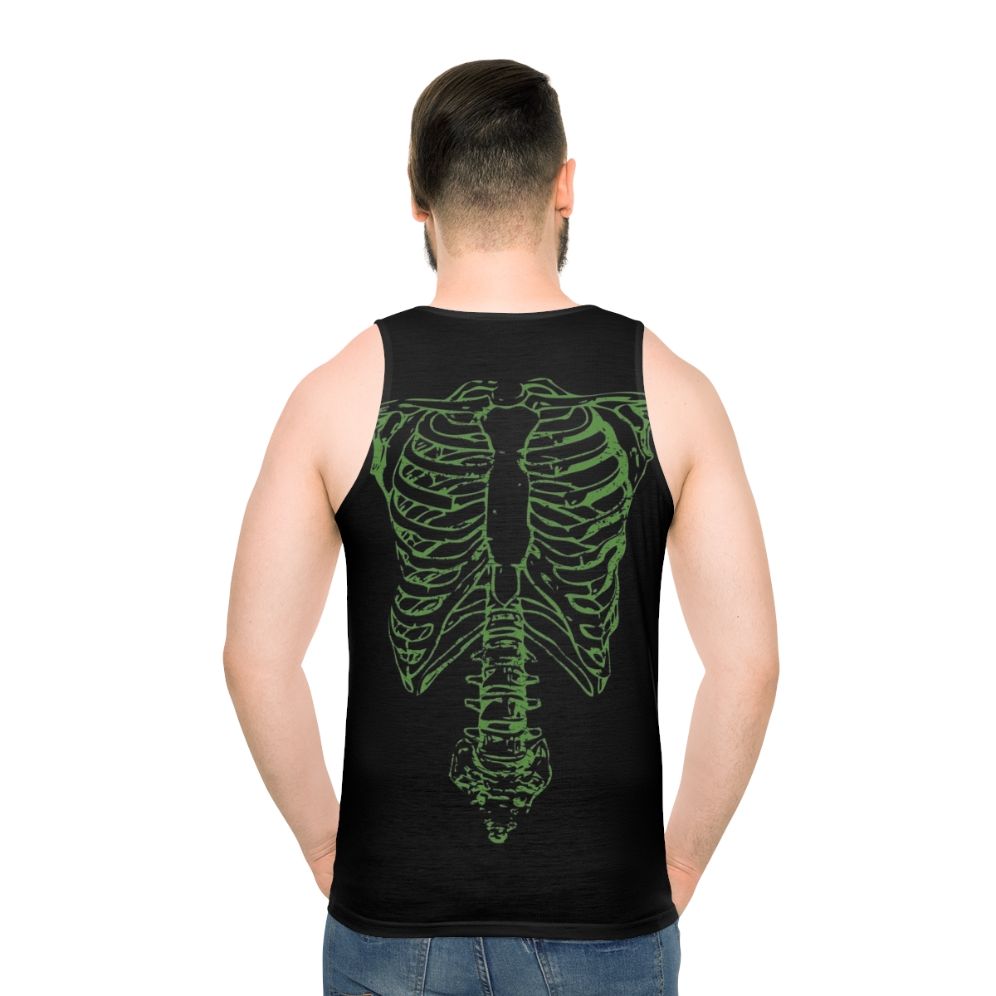 Unisex tank top with a heavy metal skeleton print