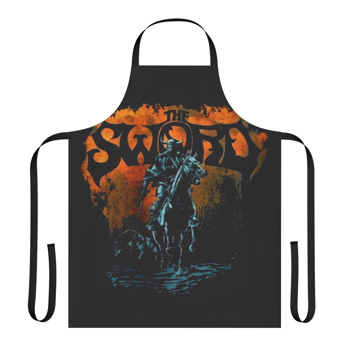 Heavy metal apron featuring the Sword band logo and design