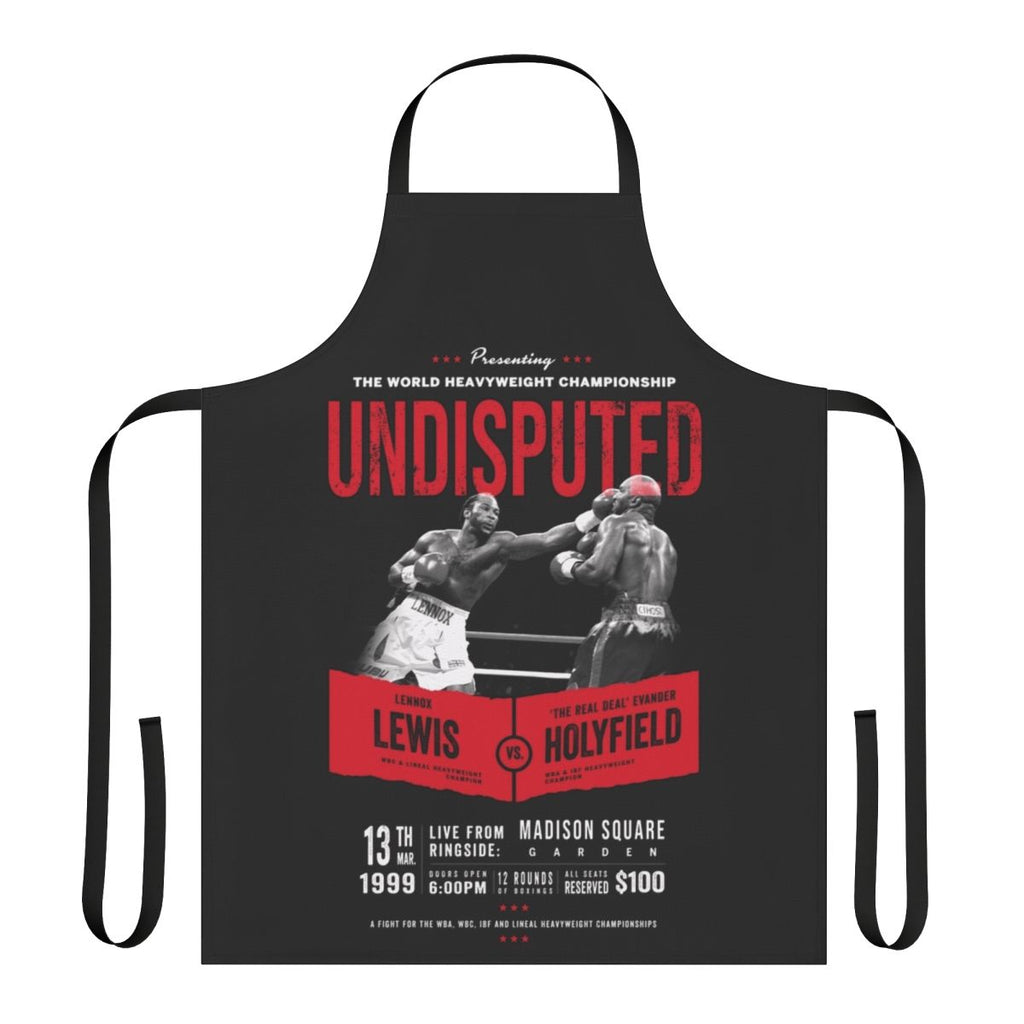 Heavyweight boxing champions t-shirt apron featuring Lennox Lewis and Evander Holyfield
