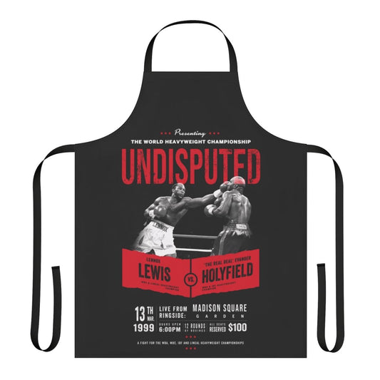 Heavyweight boxing champions t-shirt apron featuring Lennox Lewis and Evander Holyfield