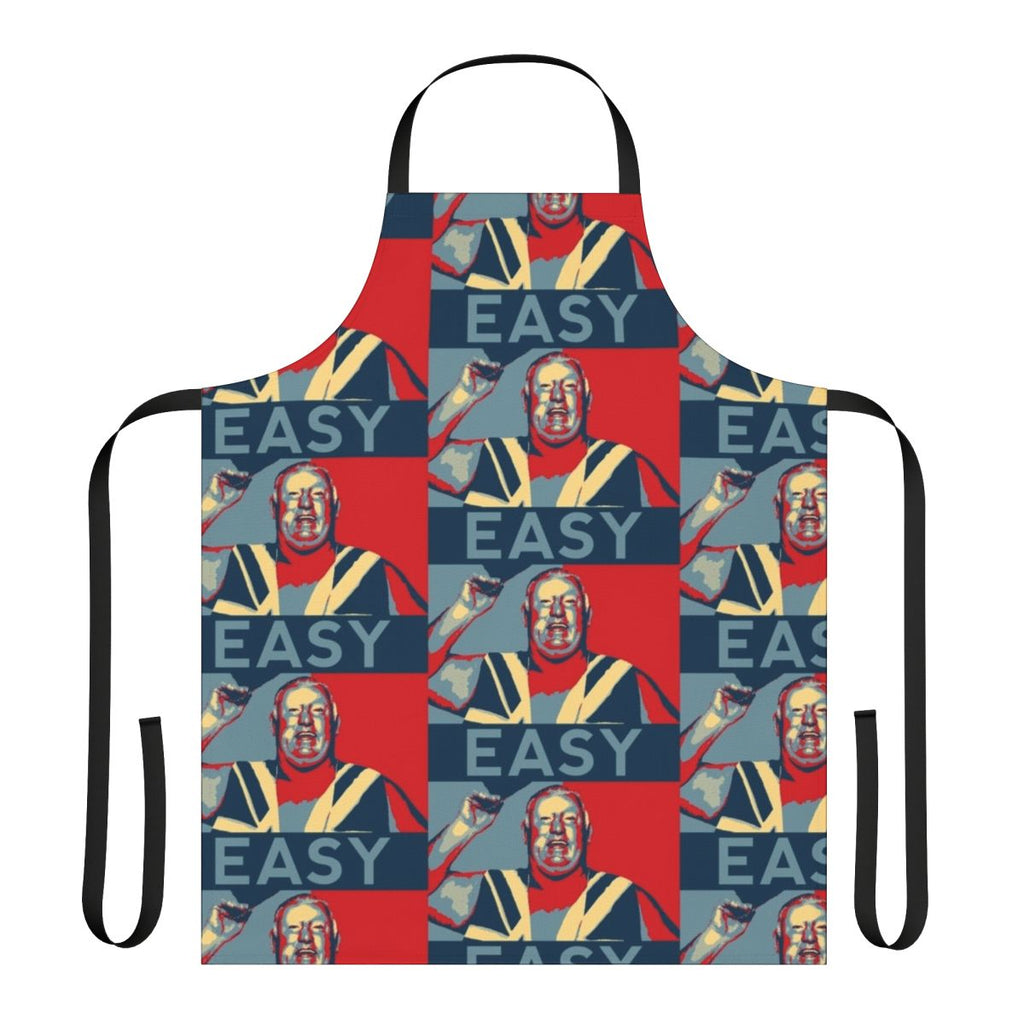 Heavyweight wrestling-inspired apron with classic 70s and 80s British wrestling icons and imagery