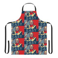 Heavyweight wrestling-inspired apron with classic 70s and 80s British wrestling icons and imagery