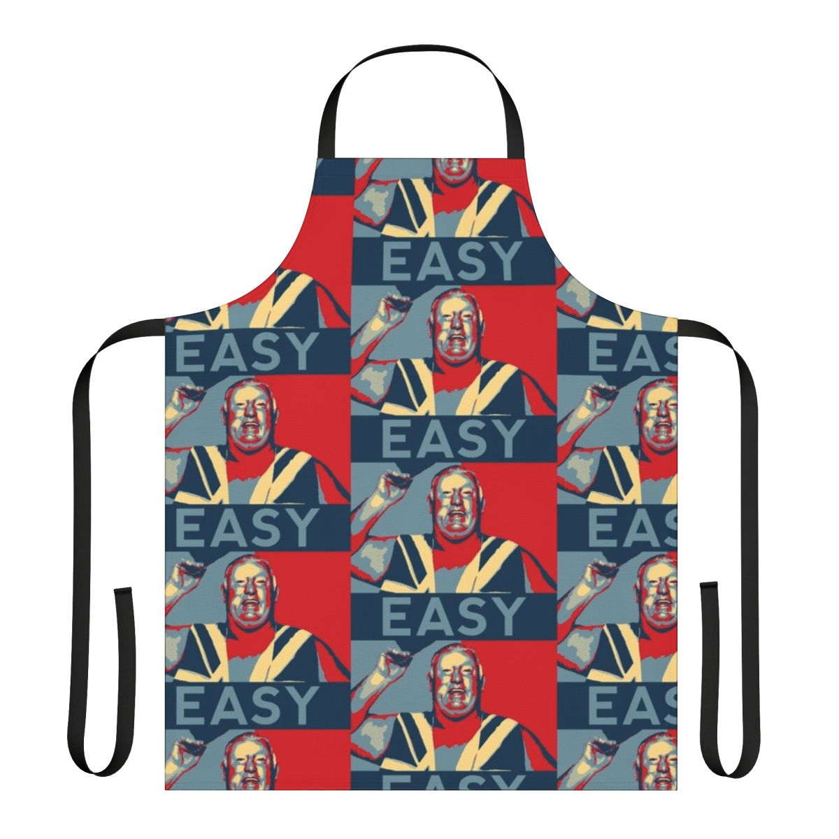 Heavyweight wrestling-inspired apron with classic 70s and 80s British wrestling icons and imagery