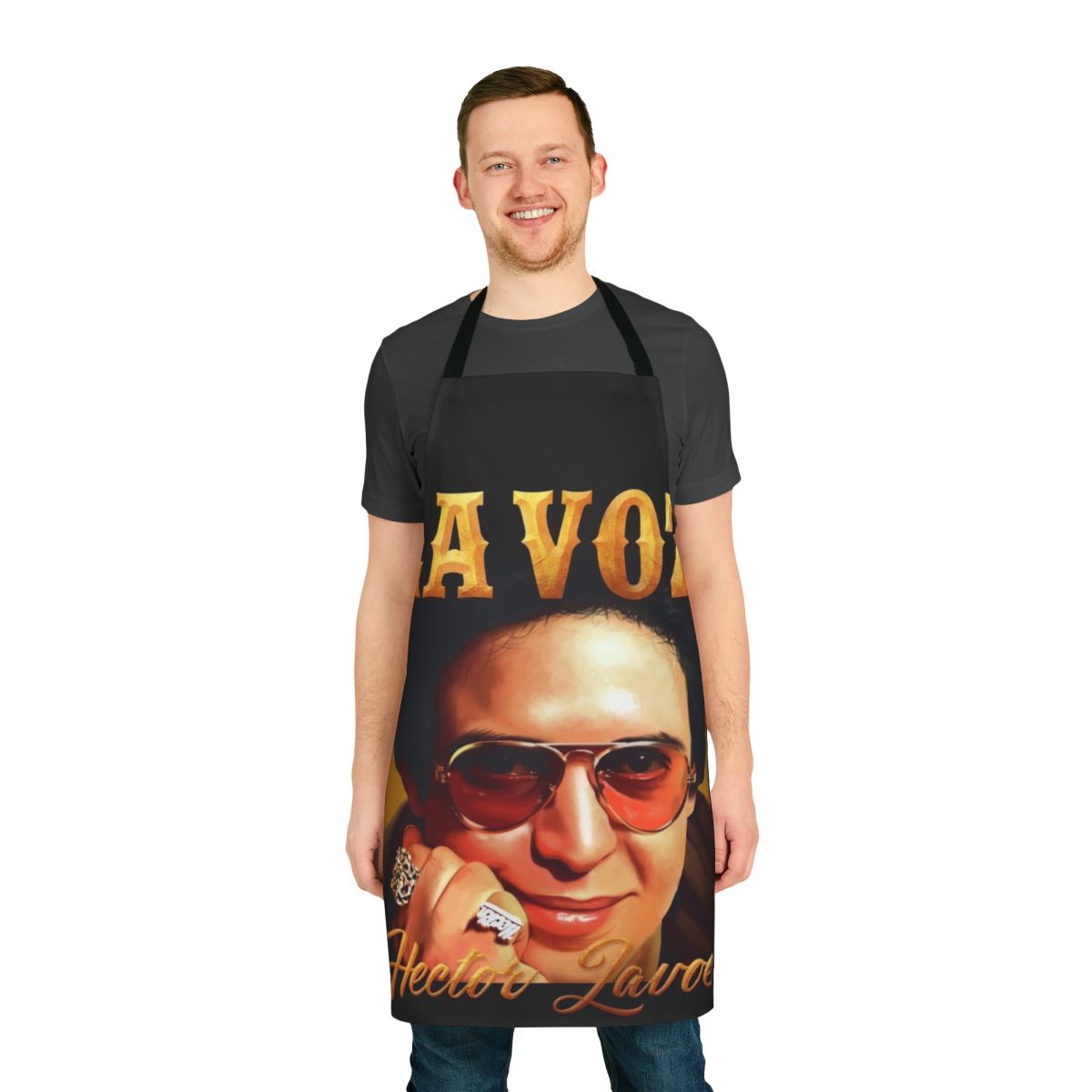 Apron featuring an image of Hector Lavoe, a legendary Puerto Rican salsa singer