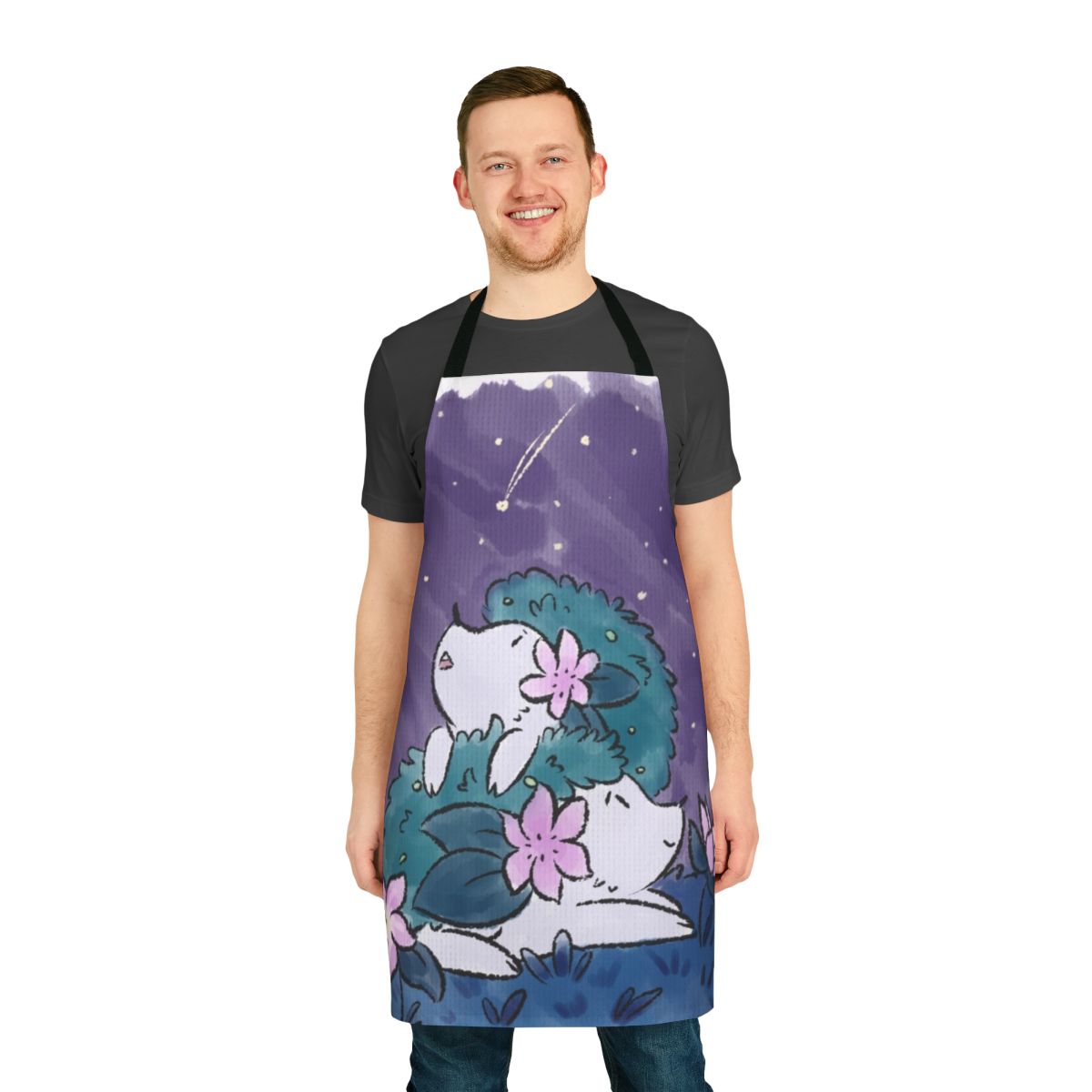 Shaymin-themed apron featuring a hedgehog-like Pokemon character design