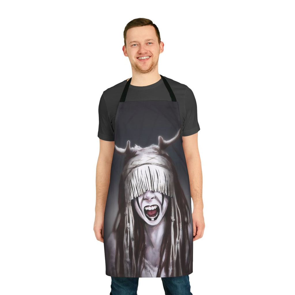 Heilung inspired metal band apron with band logo and imagery