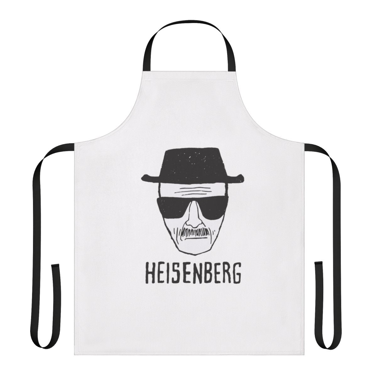 Breaking Bad-inspired Heisenberg drawing on a classic cooking apron