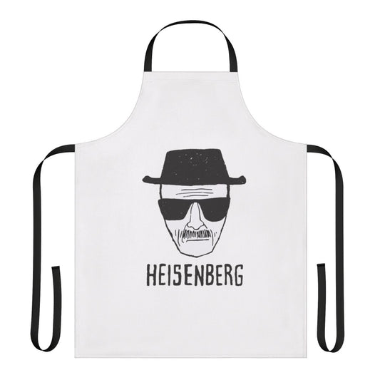 Breaking Bad-inspired Heisenberg drawing on a classic cooking apron