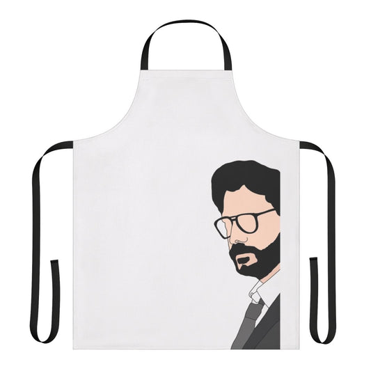 A stylish and durable apron inspired by the popular Netflix series Money Heist, featuring the iconic characters.