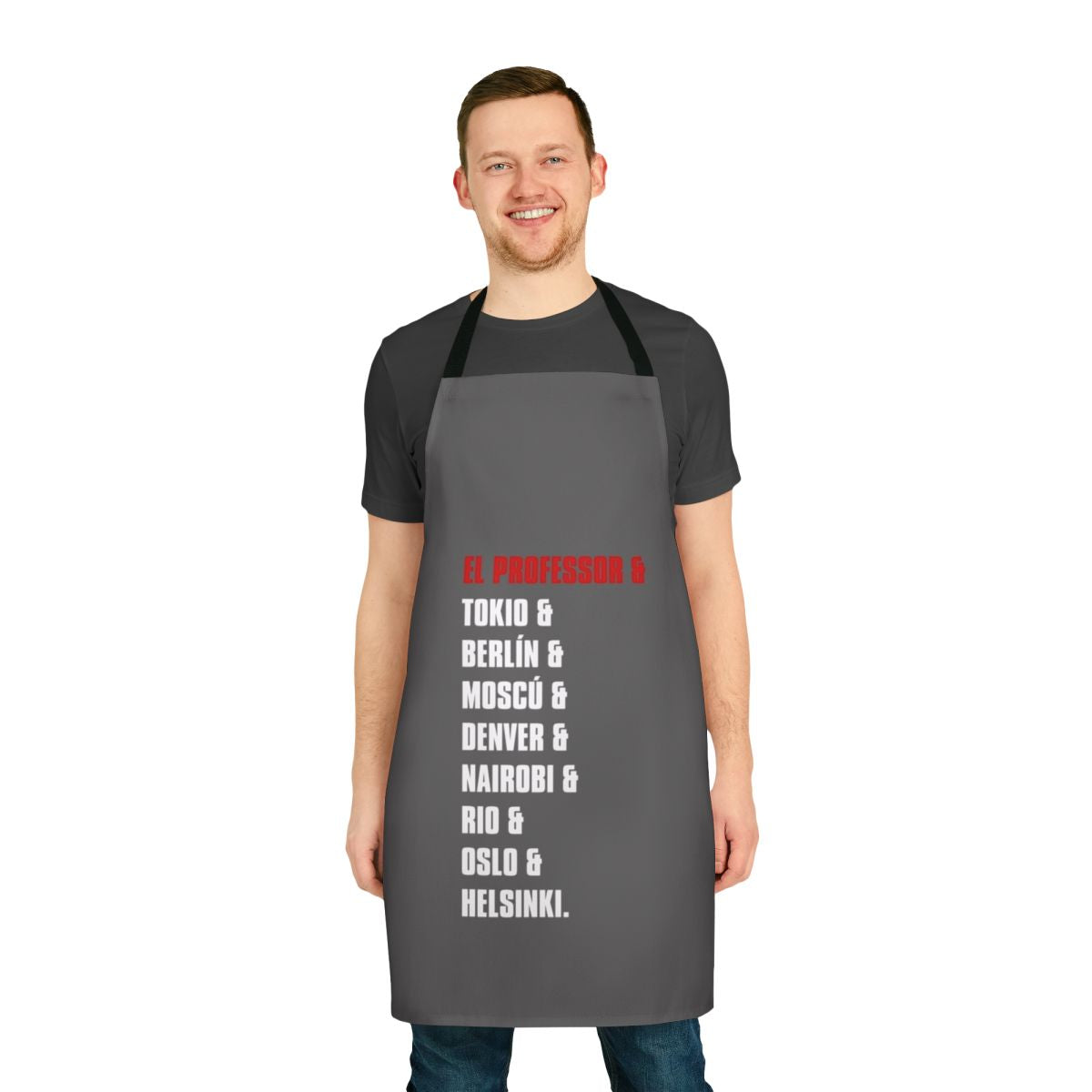 Heist-themed apron with La Casa de Papel / Money Heist design