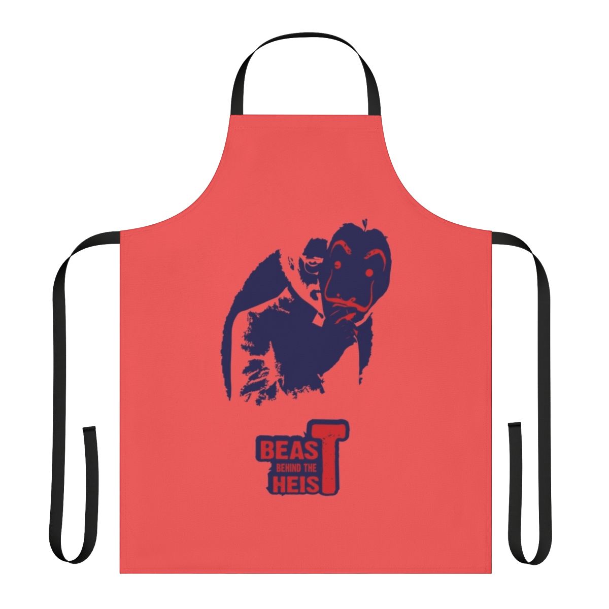 Heist themed apron with money heist fan art design
