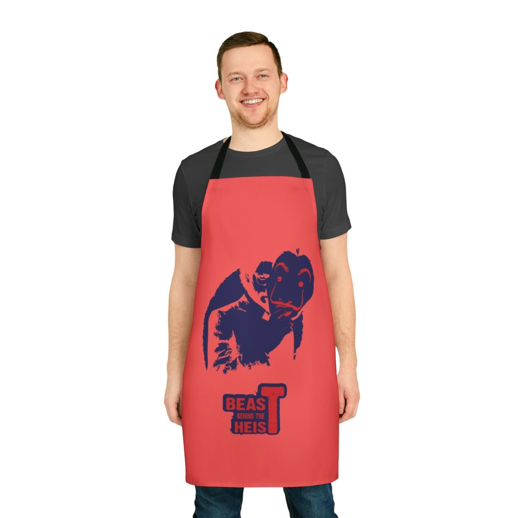 Heist themed apron with money heist fan art design