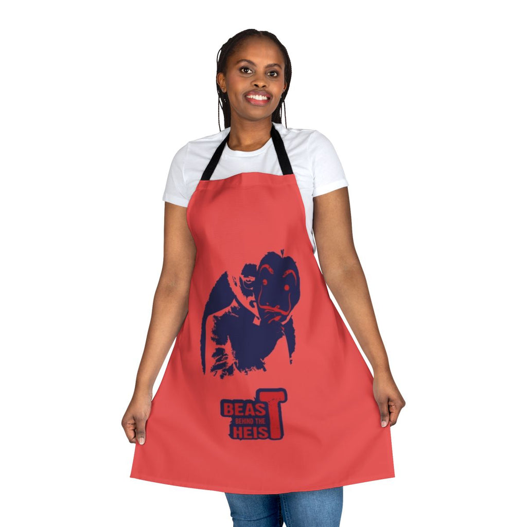 Heist themed apron with money heist fan art design