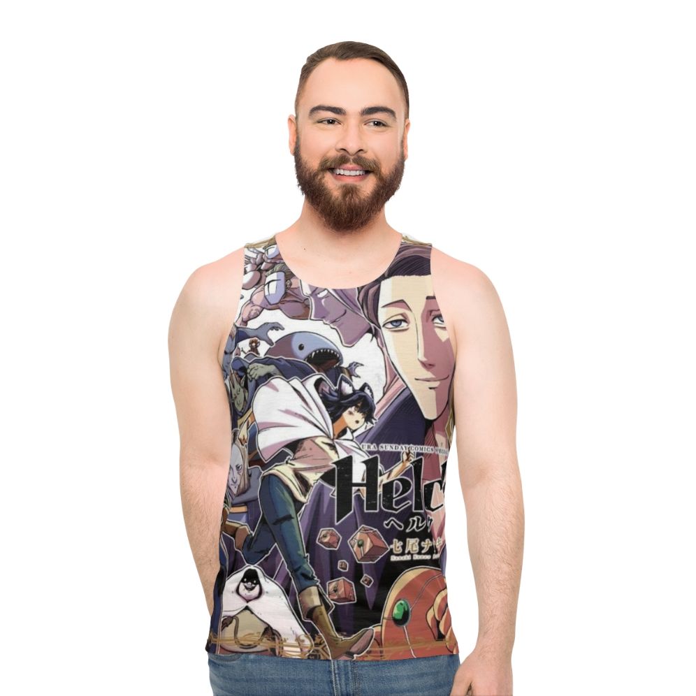Helck Unisex Tank Top with Cute and Angry Anime Character Design