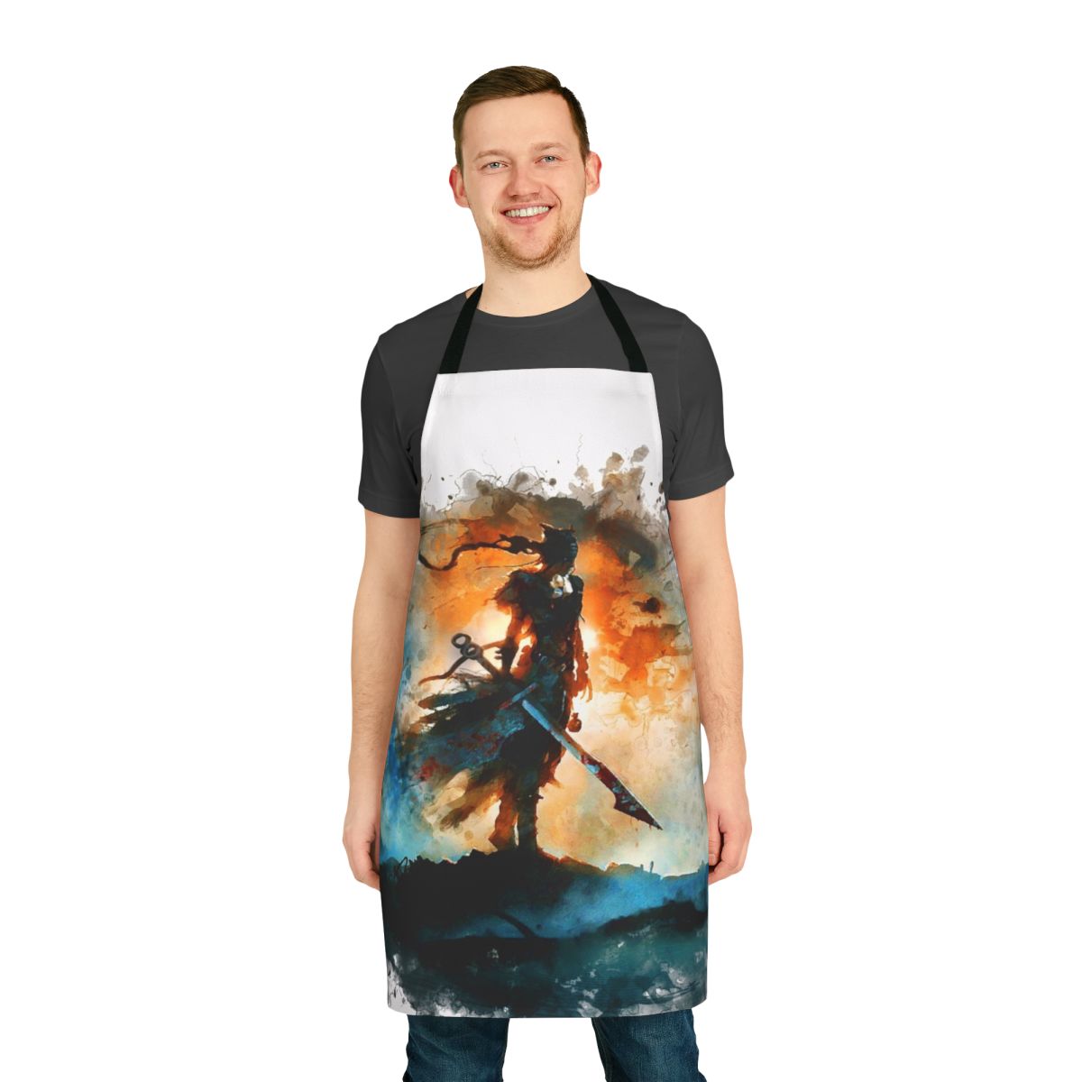 Apron featuring the Hellblade: Senua's Sacrifice video game logo and Norse-inspired design