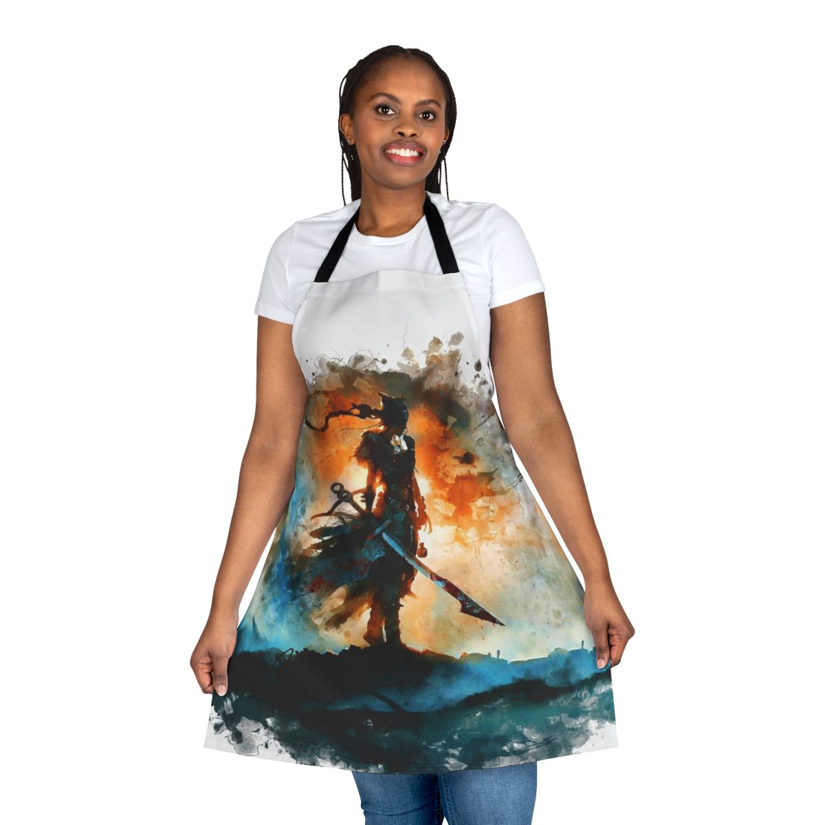 Apron featuring the Hellblade: Senua's Sacrifice video game logo and Norse-inspired design