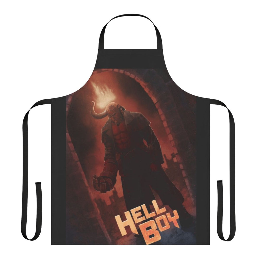 Hellboy inspired apron featuring the iconic character design from the Hellboy comics and movies
