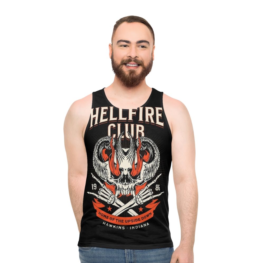 Hellfire Club unisex tank top with Stranger Things-inspired design