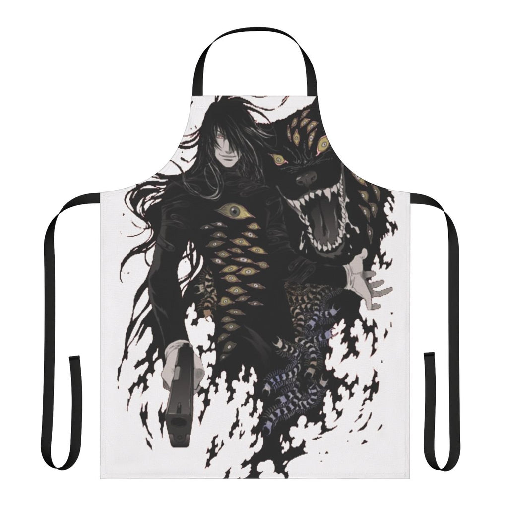 Hellsing-Inspired Gothic Horror Apron with Alucard, Vampire, and Blood Imagery