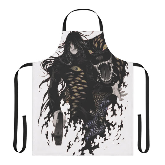 Hellsing-Inspired Gothic Horror Apron with Alucard, Vampire, and Blood Imagery